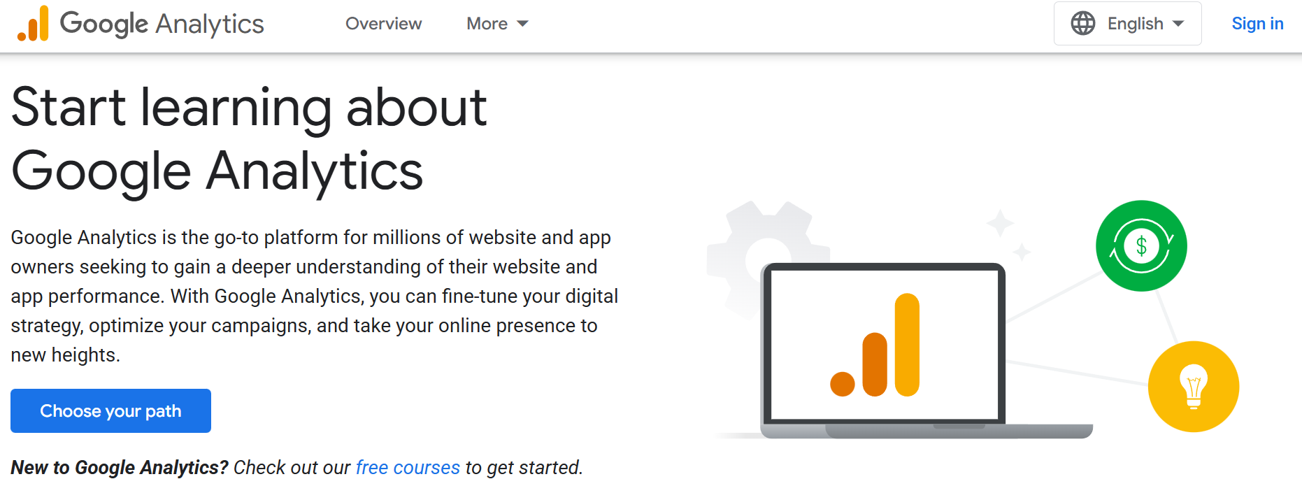 google analytics homepage
