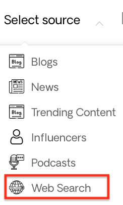 Choosing the web search source