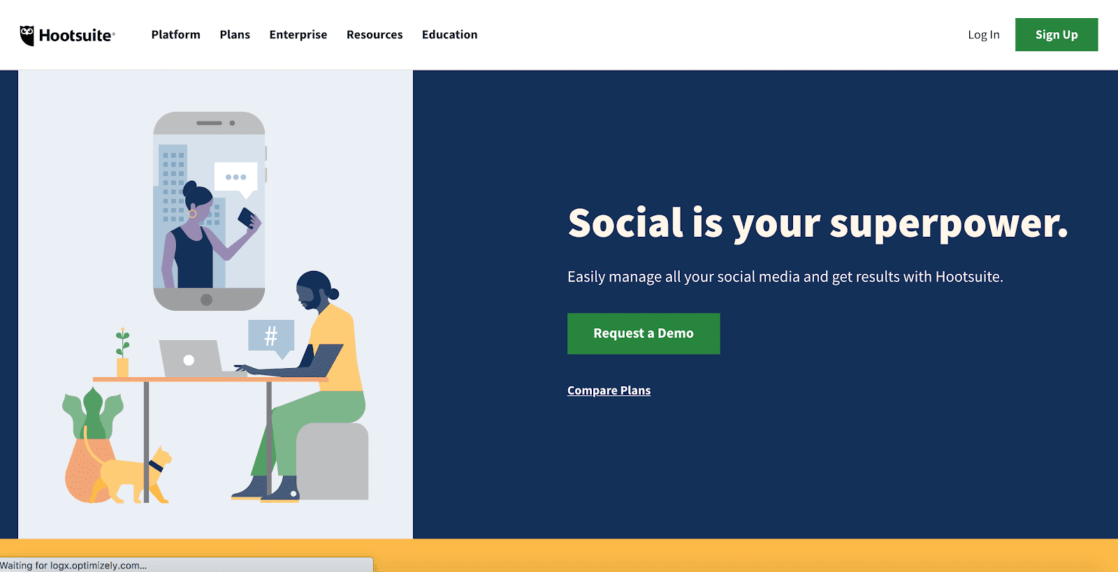 Hootsuite homepage