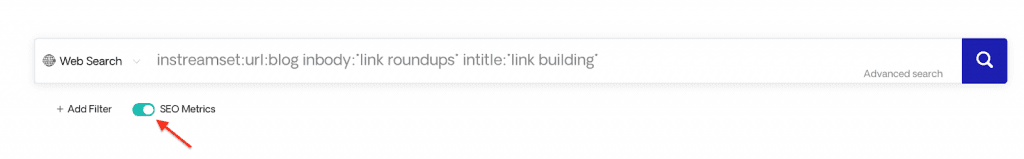 SEO metrics turned on