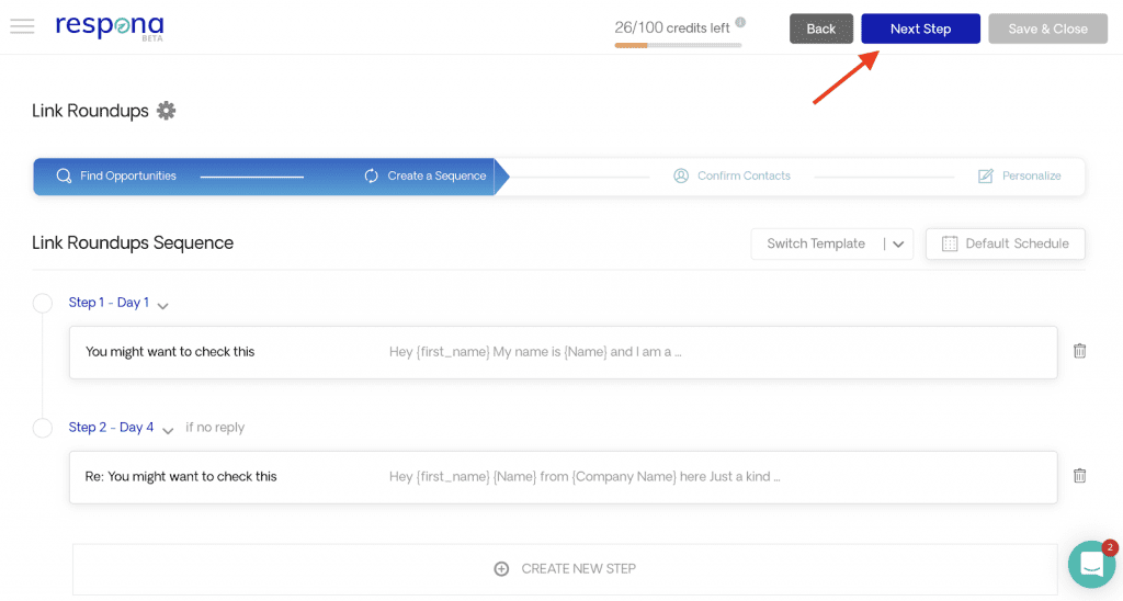 Moving to the third step