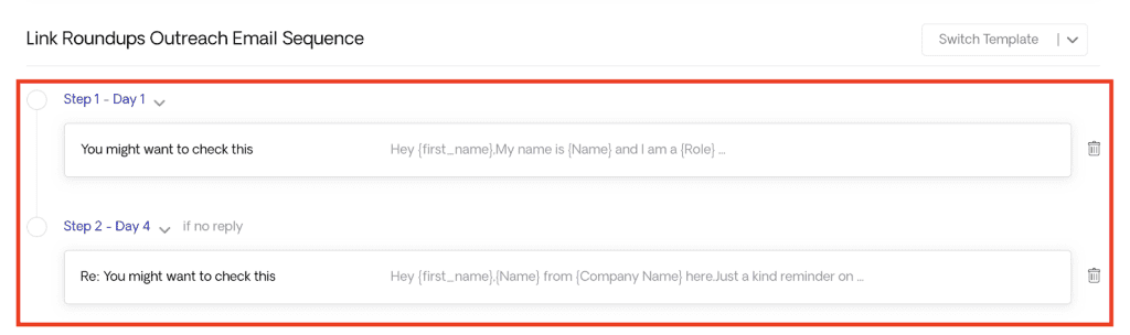 Two-step email sequence