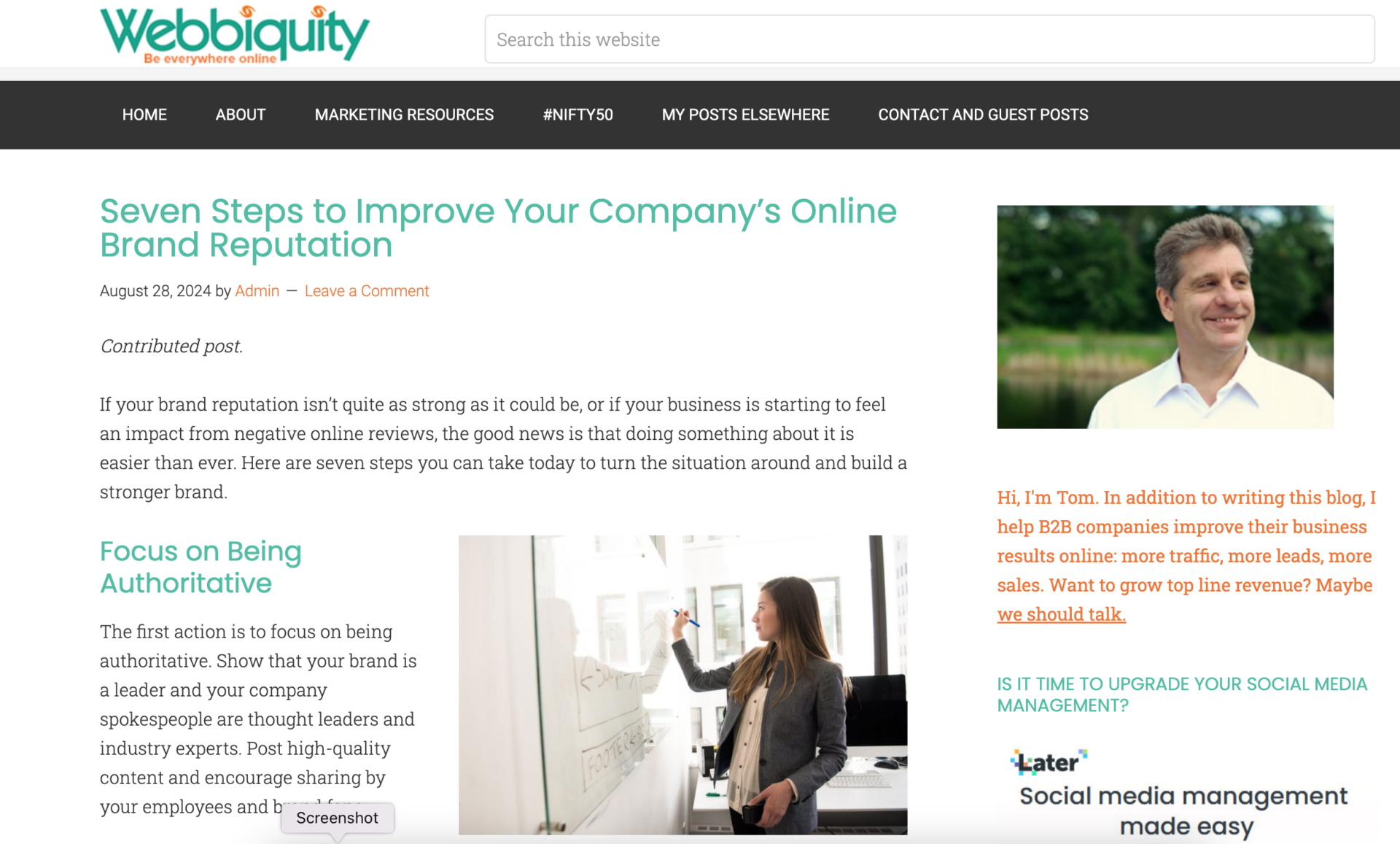 webbiquity homepage