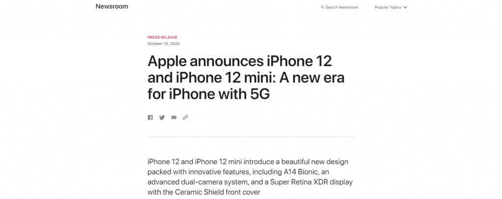 Apple press release